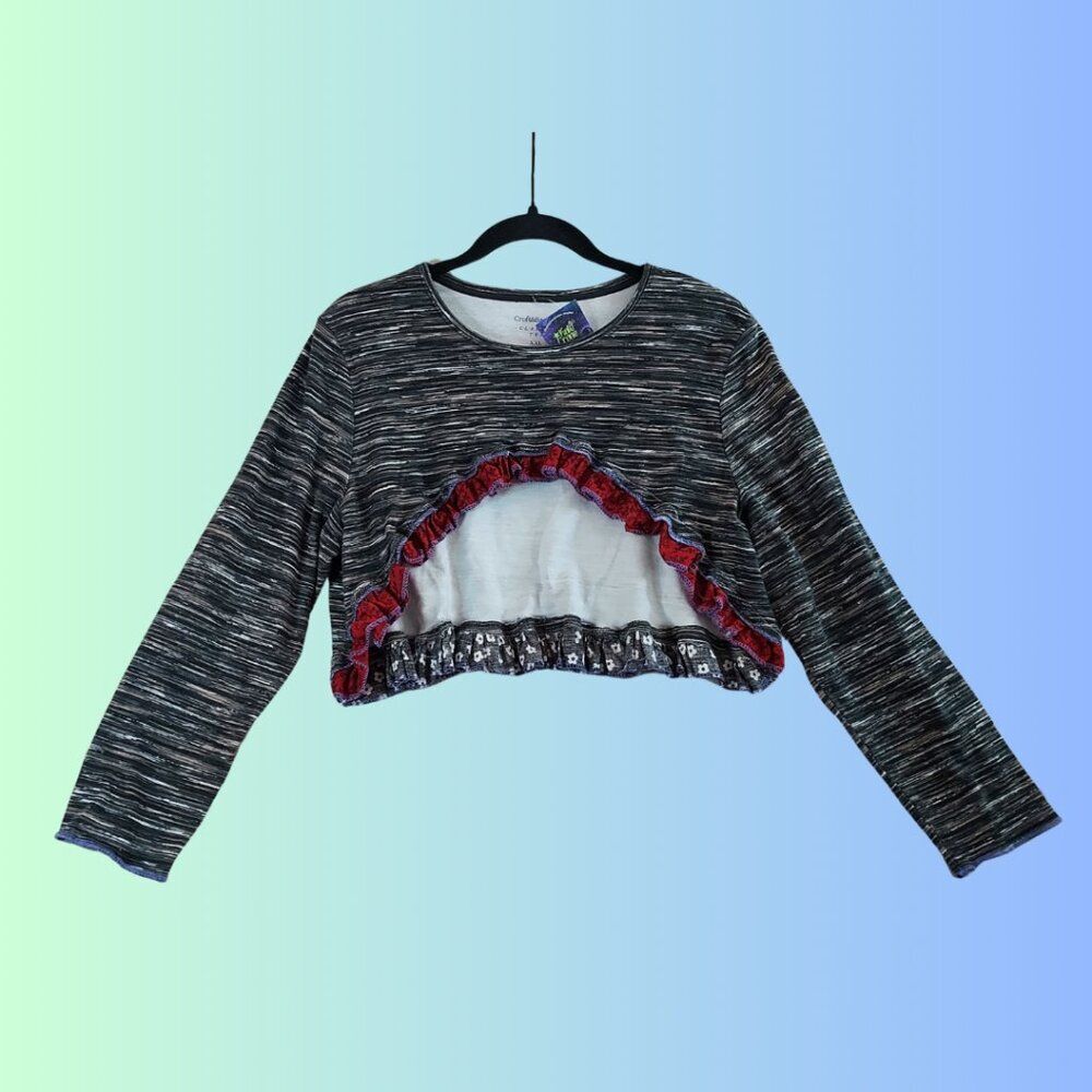Black, White & Red Ruffled Shrug (XXL)